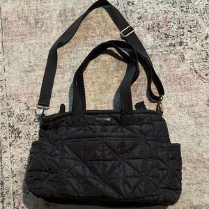 Black Quilted Baby Bag